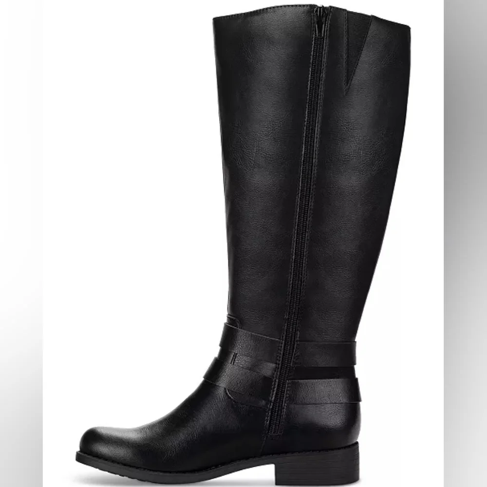 *New* Style &‎ Co Women's Maliaa Black Buckled Riding Boots Size 6